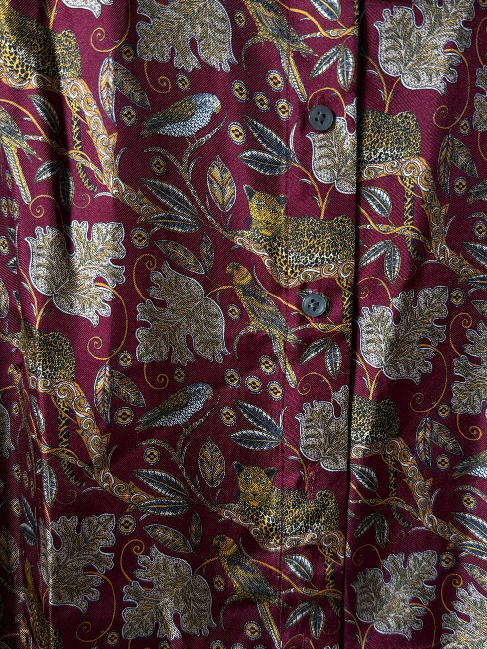J.Crew Collection Silk Twill Shirt in Jungle Cat Print - Size 10 - Picture 2 of 6